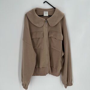 Varley Lisburn Zip Through Sweatshirt In Light Taupe